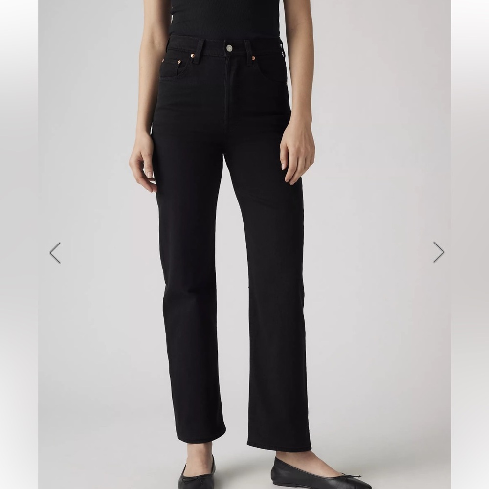 Levi’s High-Rise Straight Leg Black Ankle Jeans